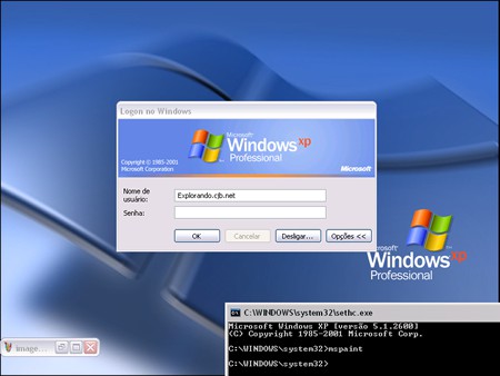 Tela de logon personalizada, também sem a necessidade de logar no sistema, no Windows XP.