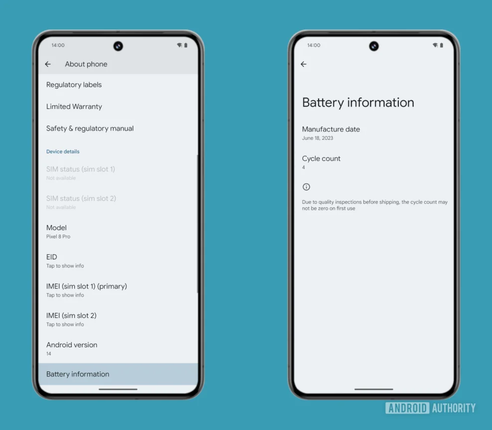 Android 15 Saúde da bateria