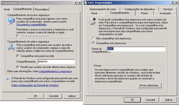 Compartilhamento de impressora no Windows XP