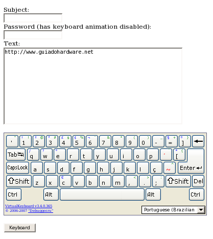 VirtualKeyboard, um teclado internacionalizado para sites