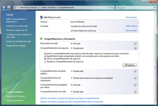 Compartilhamento de pasta pública no Windows Vista