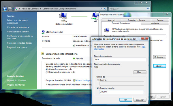 Alterando nome do computador no Windows Vista
