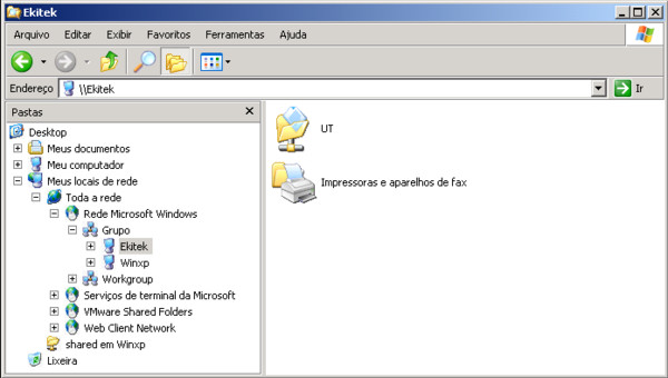 'Meus locais de rede', no Windows XP