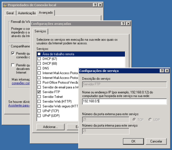 Configurações avançadas de serviços no Windows XP