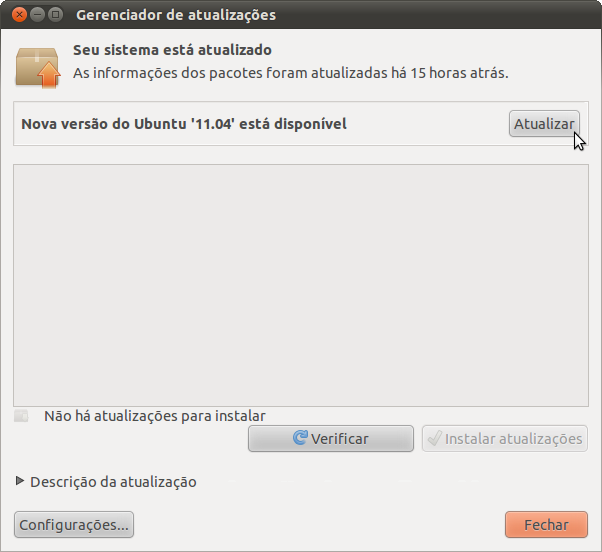 Update Manager no Ubuntu