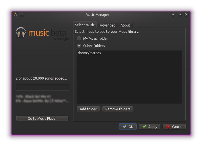Uploader do Google Music no Linux