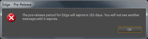 152 dias para testar o preview do Edge