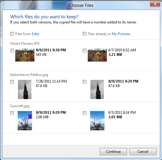 Tela da substituição dos arquivos no Windows 8: bem melhor!