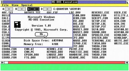 MS-DOS Executive no Windows 1.0: o começo do que seria o Windows Explorer