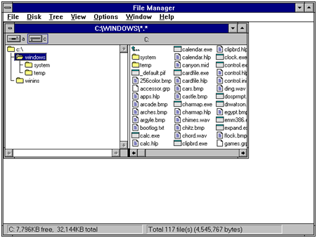 File Manager no Windows 3.1: clássico!