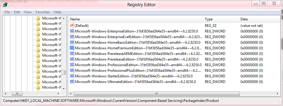Supostas edições do Windows 8 aparecem no registro do Consumer Preview