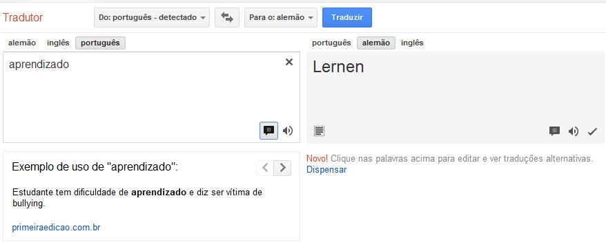 Google Translate agora dá exemplos de uso das palavras em frases reais