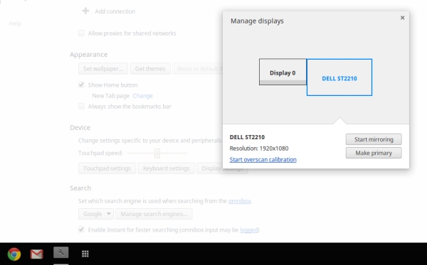 Suporte multi-monitor no Chrome OS