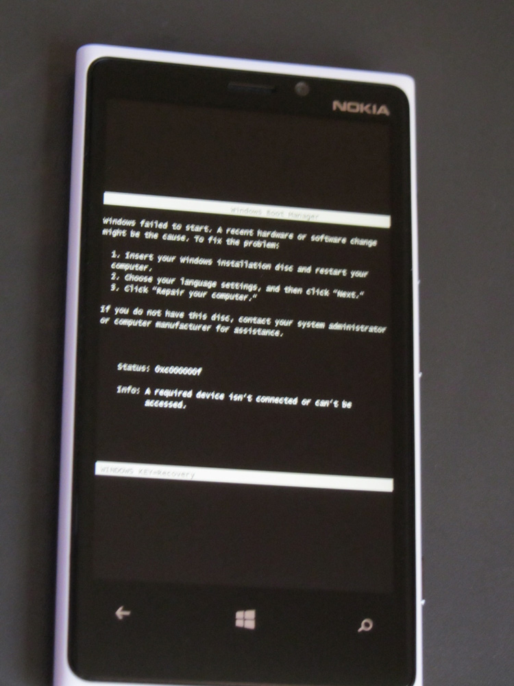 Mensagem de erro no Windows Phone 8