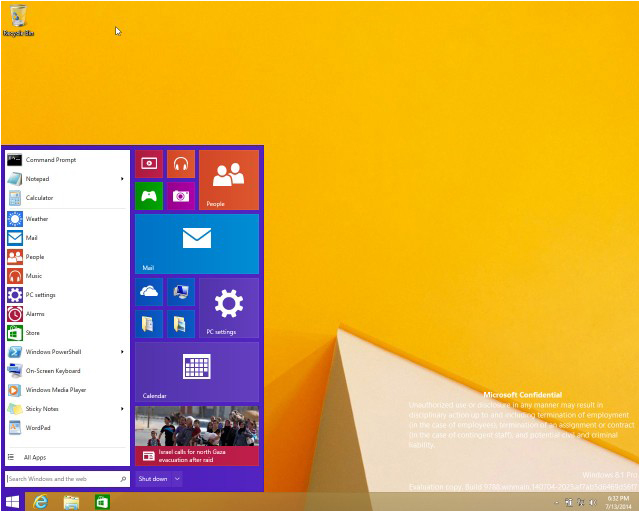 Novas imagens do Windows 9