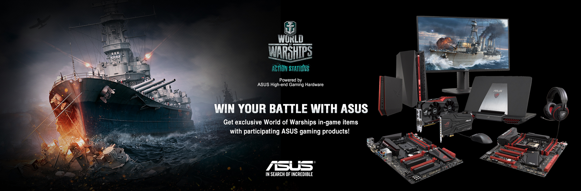 ASUS anuncia parceria exclusiva com a Wargaming para benefícios no game World of Warships