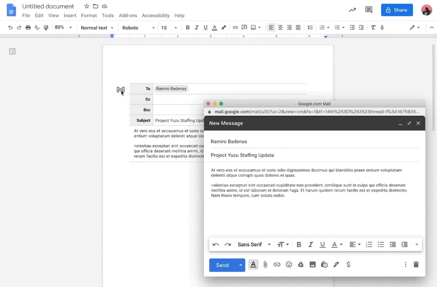 Agora é possível enviar e-mails através do Google Docs