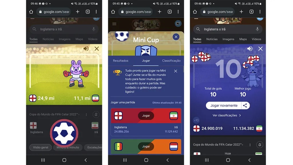 Mini jogo do Google oferece disputa de pênaltis durante os jogos