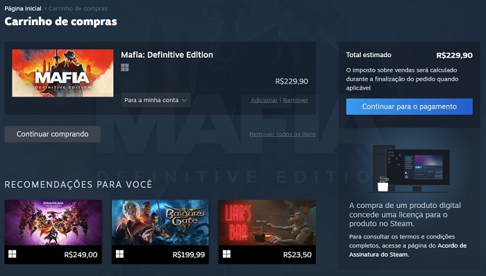 Parcelando na steam