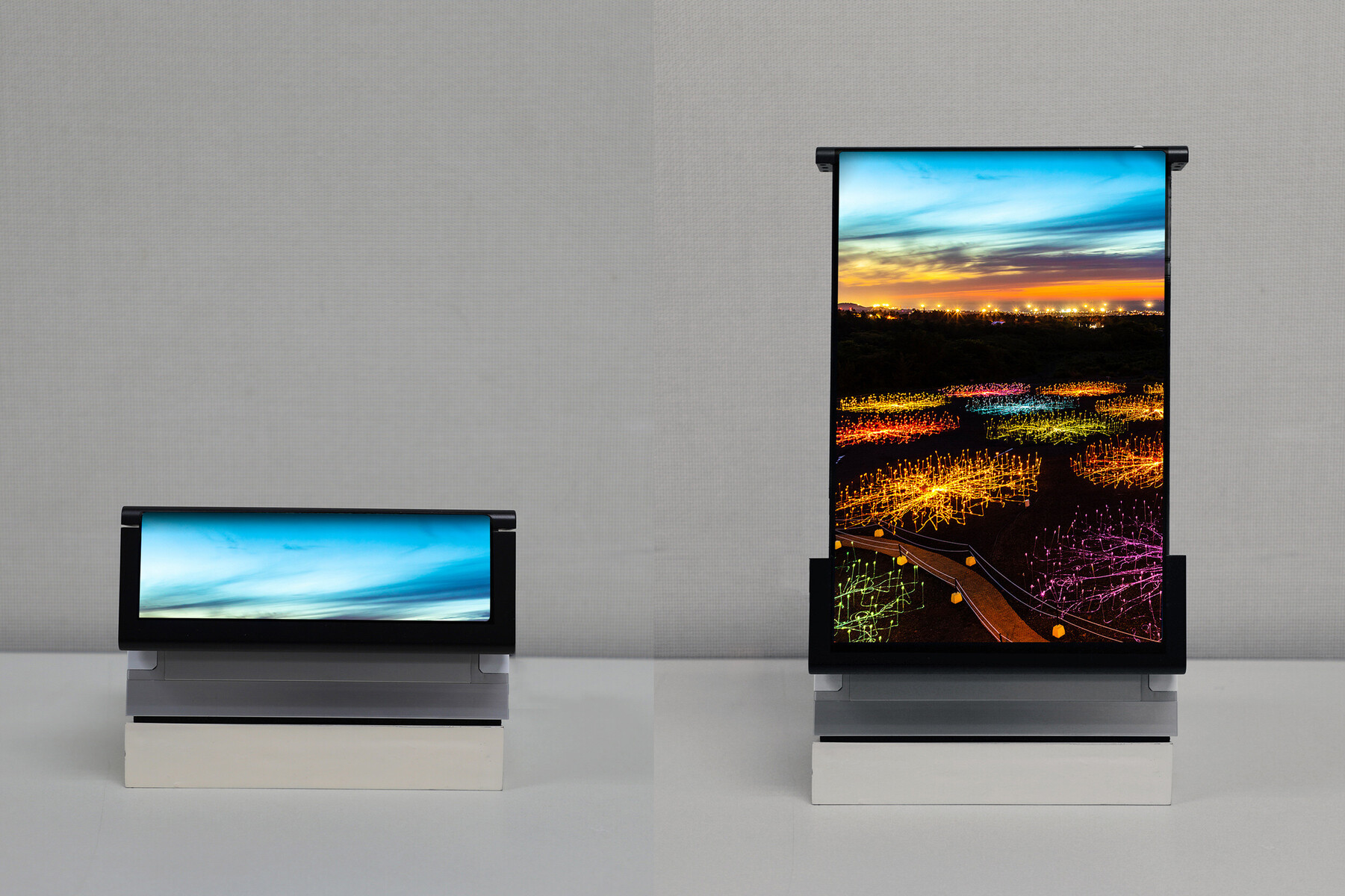 Samsung revela tela OLED com sensor biométrico e display enrolável
