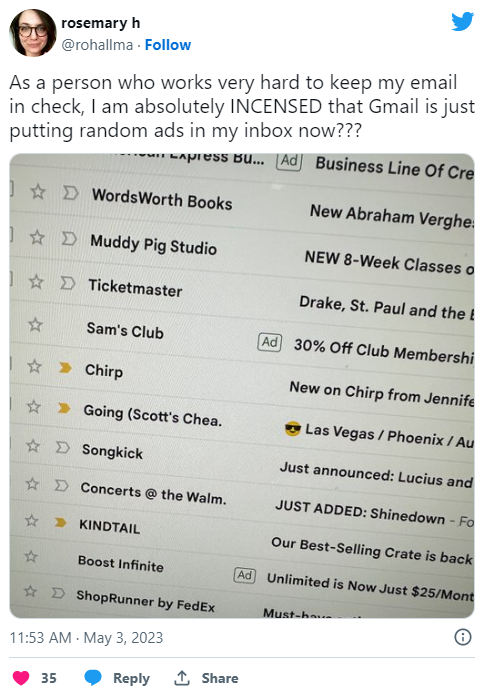 Usuários do Gmail reclamam do aumento exagerado de anúncios na caixa de entrada 1 Opera Instantaneo 2023 05 08 111049 9to5google.com