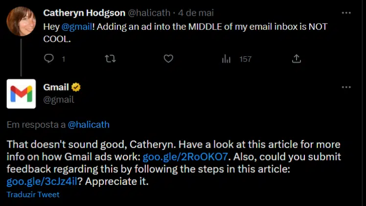 Usuários do Gmail reclamam do aumento exagerado de anúncios na caixa de entrada 2 twitter gmail