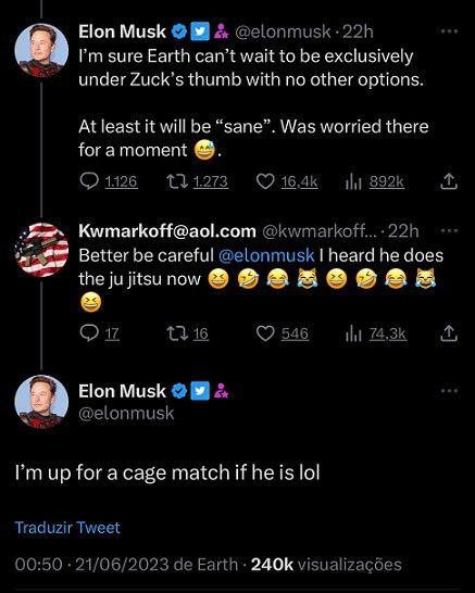 Mark Zuckerberg aceita desafio para lutar contra Elon Musk 1 Elon Musk e Mark Zuckerberg