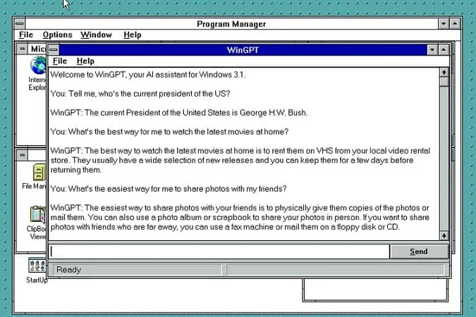 Desenvolvedor consegue fazer o ChatGPT rodar no Windows 3.1 1 ChatGPT