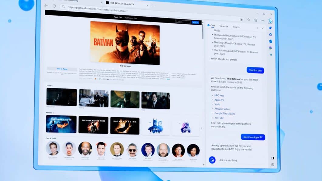Microsoft promete liberar Bing Chat para todos os navegadores 2 bing chat streaming 1060x596 1