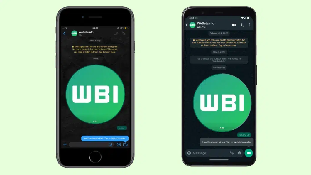 WhatsApp segue os passos do Telegram e lança mensagens de vídeo de até 60 segundos 2 WhatsApp mensagens de vídeo