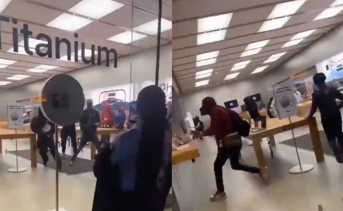 Masked youths loot the Apple Store and take iPhones, iPads and MacBooks