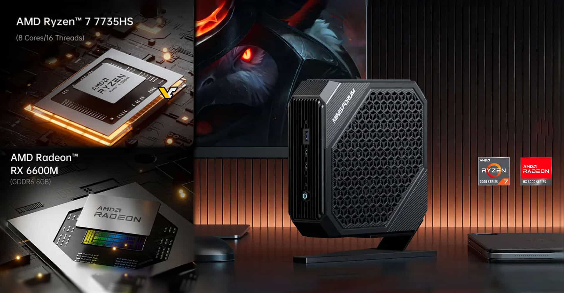 Minisforum lança mini-PC com AMD Ryzen 7 7735HS e RX 6600M 1 HX77G HERO
