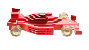 Esse case para SSD M.2 tem o formato de um carro de Fórmula 1