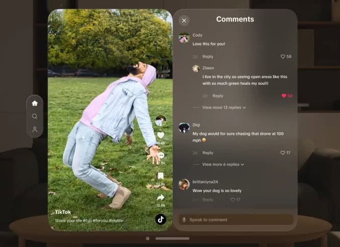 TikTok lança aplicativo para Apple Vision Pro com mais imersão 1 vision pro