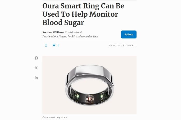 FDA afirma que nenhum relógio ou anel inteligente consegue medir glicose no sangue 3 FDA