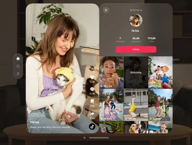 TikTok lança aplicativo para Apple Vision Pro com mais imersão 2 vision pro