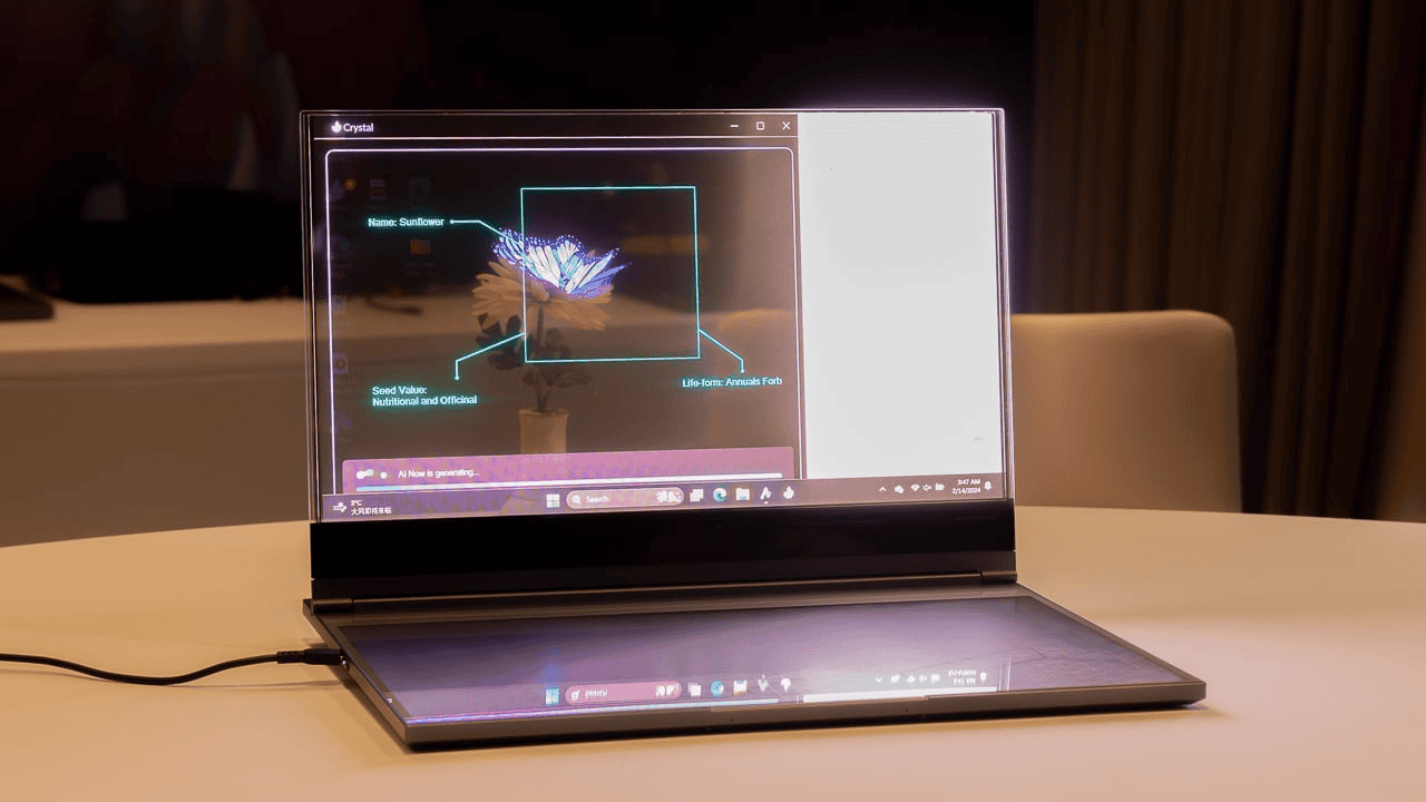 Project Crystal: Lenovo mostra primeiro notebook com tela transparente