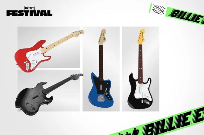 controladores de guitarra suportados no Fortnite Festival