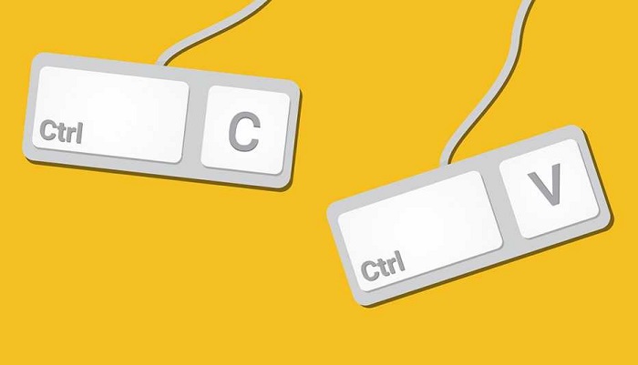 imagem do atalho do windows ctrl + c e ctrl + v