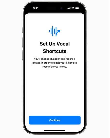 Apple introduces more personalized vocal shortcuts