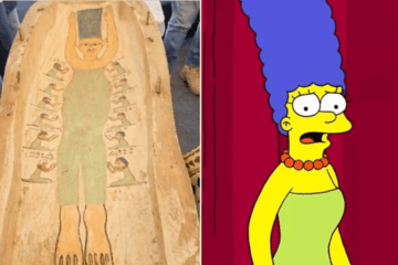 Sarcófago Egípcio com Arte de Marge Simpson