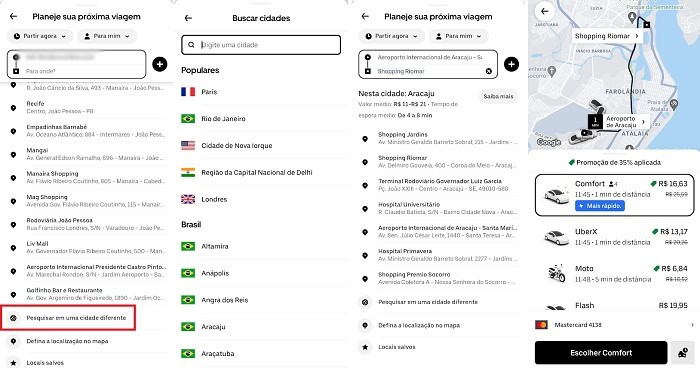 Uber vai permitir ver o valor de corridas em outras cidades 1 uber