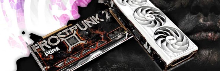 imagem da placa de vídeo Radeon RX 7700XT com tema de Frostpunk 2