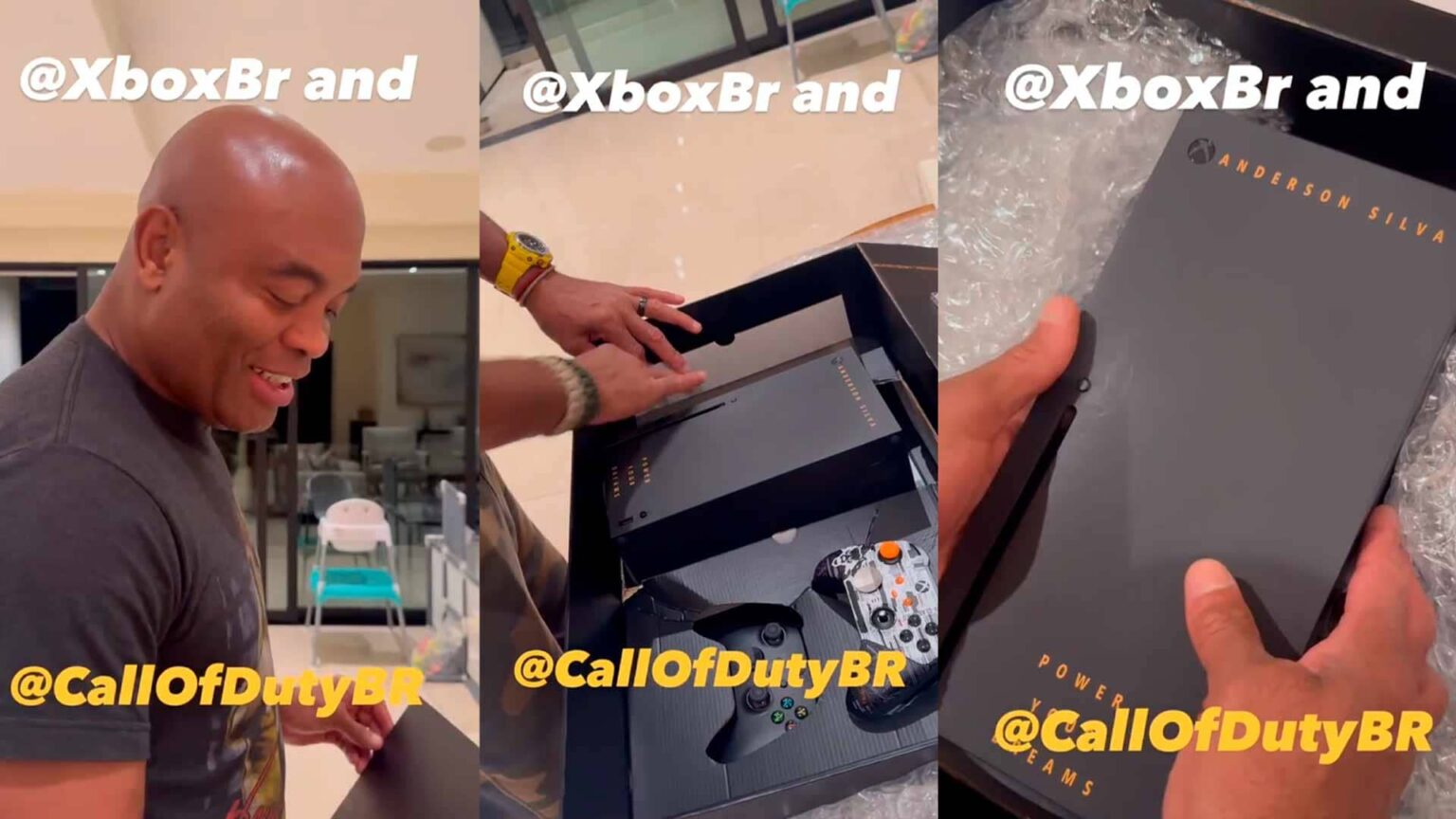 Anderson Silva ganha Xbox personalizado