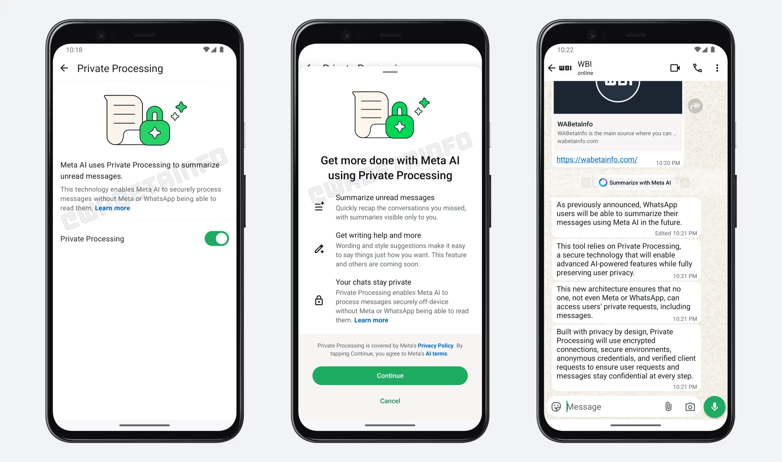 WA PRIVATE MESSAGE SUMMARIZATION META AI FEATURE CHATS GROUPS ANDROID