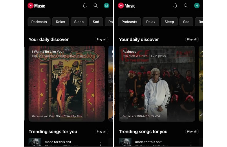 Esqueça playlists: YouTube Music aposta em sugestões diárias mais inteligentes 1 YouTube Music