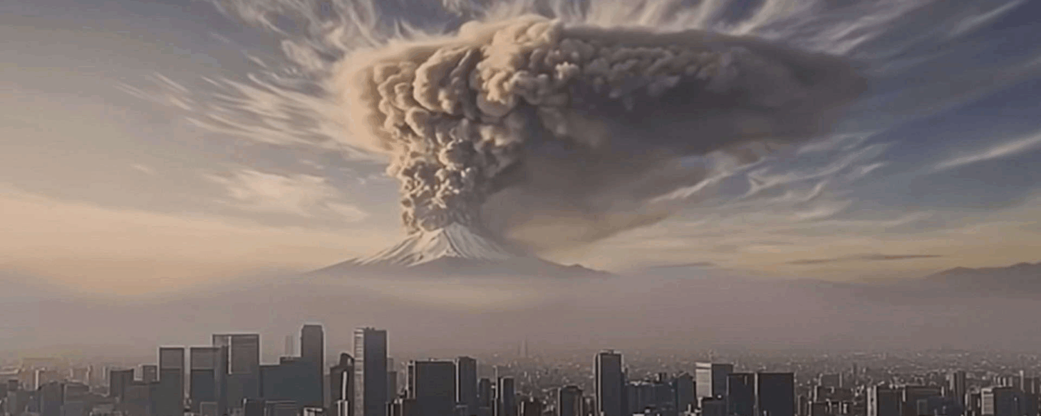 erupção do Monte Fuji