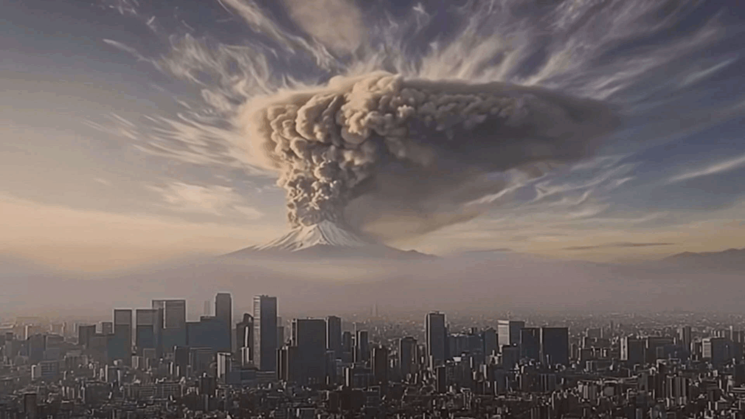 erupção do Monte Fuji