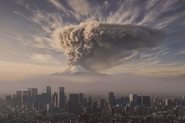 erupção do Monte Fuji