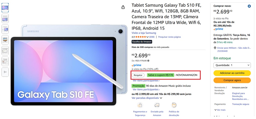 Galaxy Tab S10 FE atinge menor preço histórico e redefine custo-benefício 1 1 76